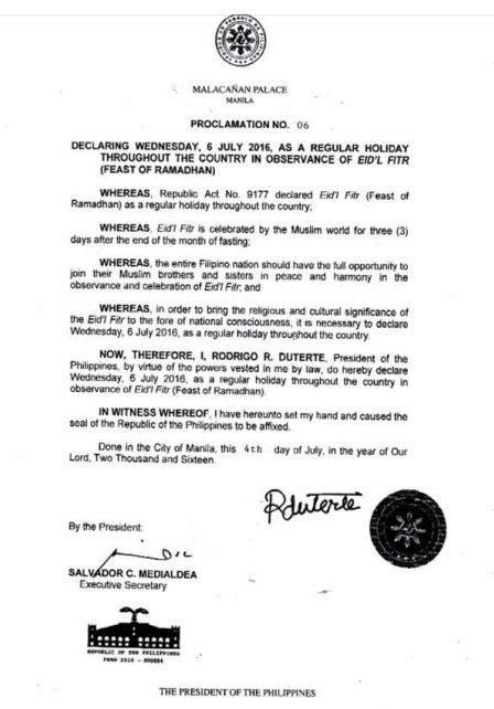Proclamation No. 1105, s. 2015 .